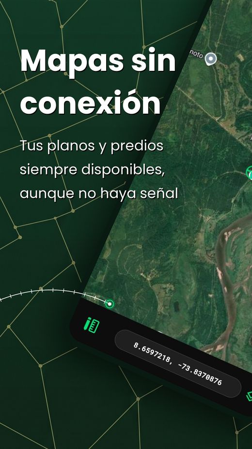 Mapas sin conexión en la app Lindero